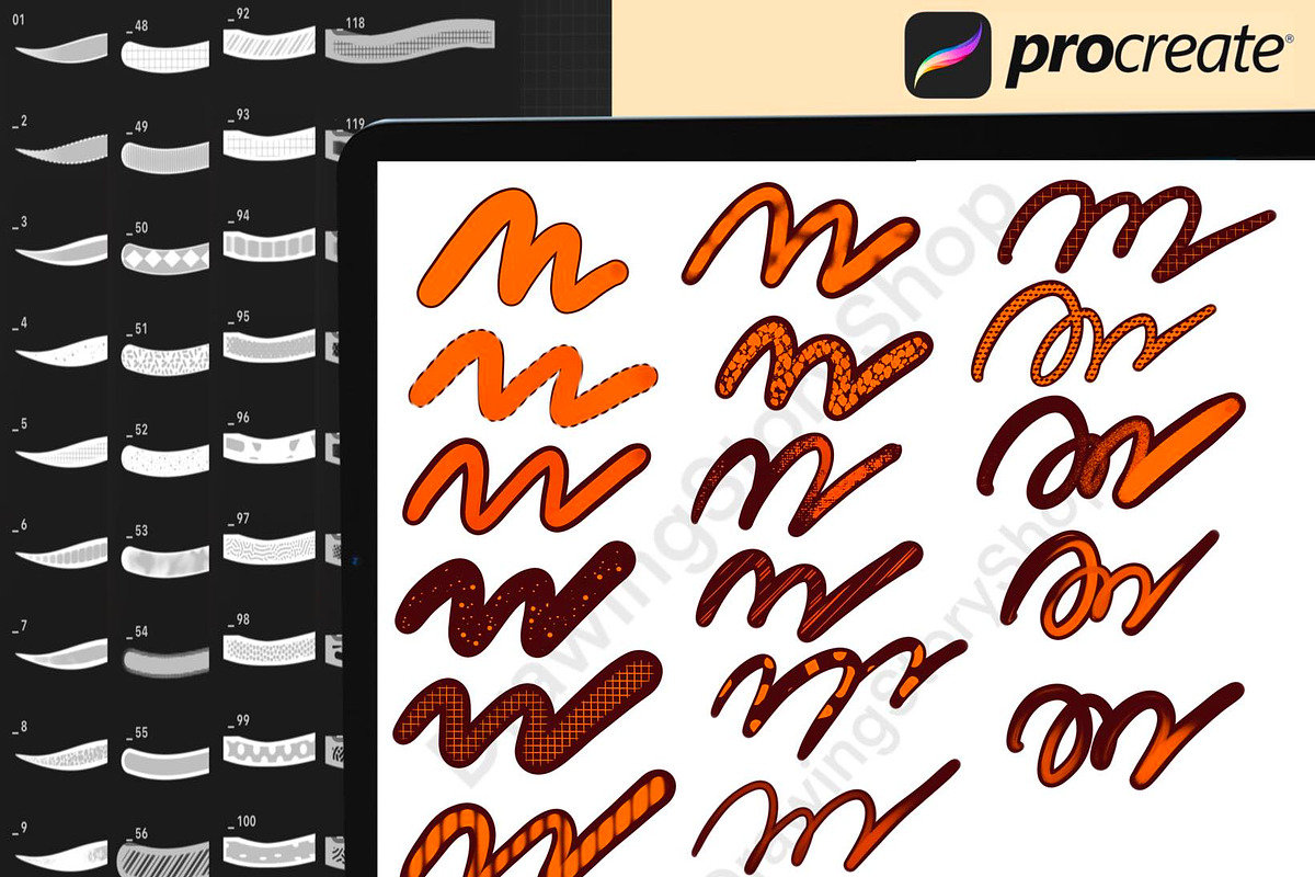 Procreate Outline Lettering Brushes, a Brush Add-On by DrawingStoryShop (Photo 4 of 7)
