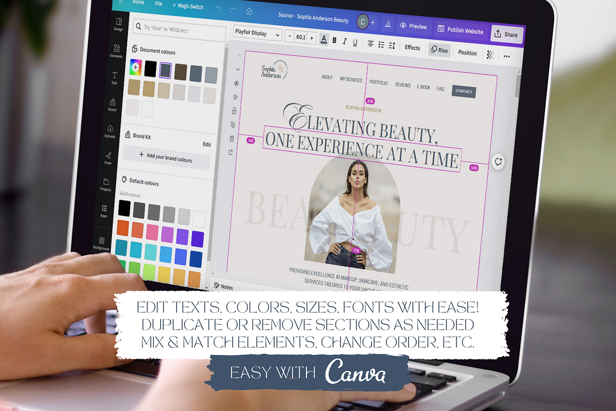 Beauty Website Template Canva Boho, a Landing Page Template by vectorocean (Photo 8 of 11)