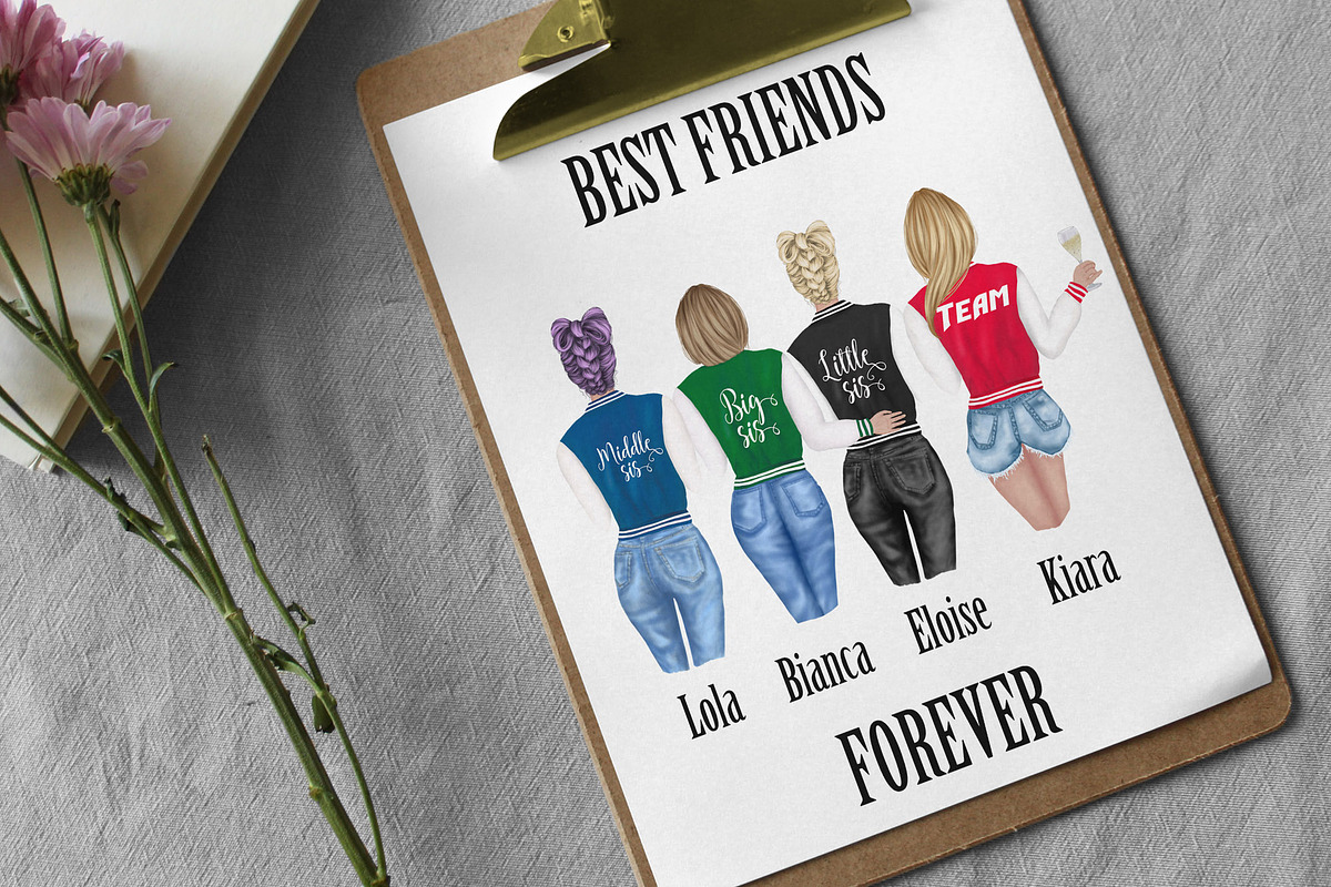 Best Friends Clipart, Collage Jacket, an Illustration by chilipapers (Photo 5 of 5)
