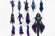 Urban Neon Witches Cliparts, a Person Illustration by ThatsDesignArt (Thumbnail 10 of 12)