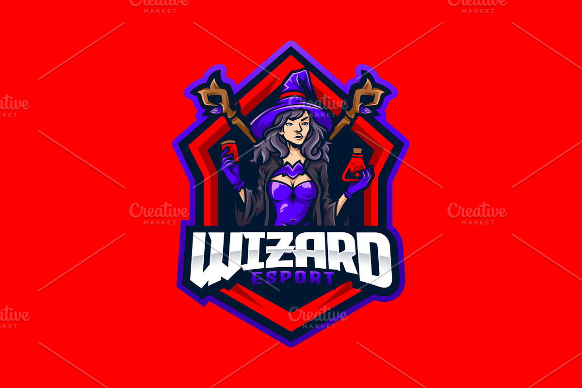 Wizard Mascot Esport Logo, a Branding & Logo Template by prps.std (Photo 2 of 3)