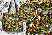 7 Soccer Doodle Seamless Patterns, a Pattern Graphic by BALABOLKA (Thumbnail 7 of 8)