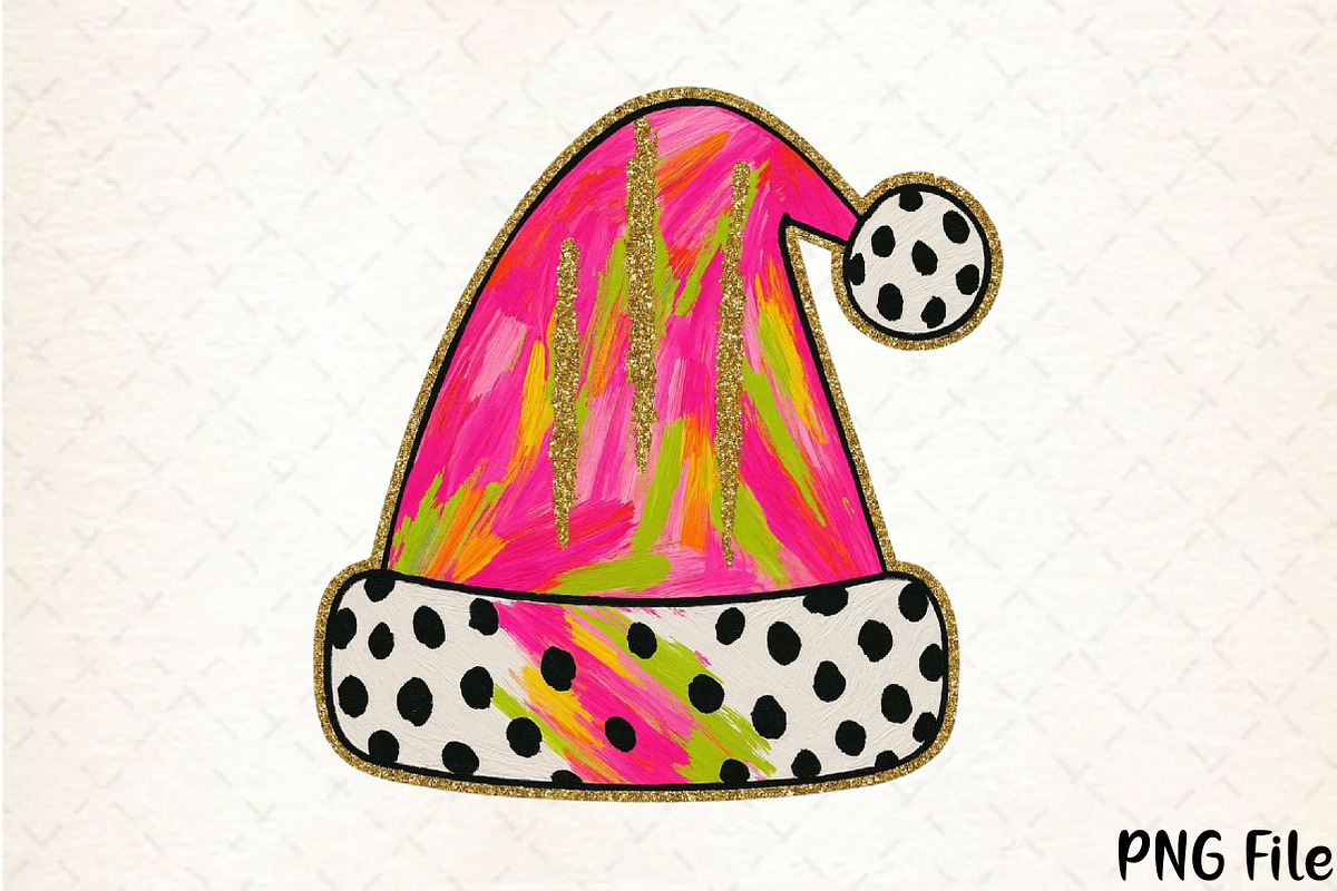 Brushstroke Santa Hat Sublimation, a Seasonal Illustration by YA Design (Photo 1 of 4)