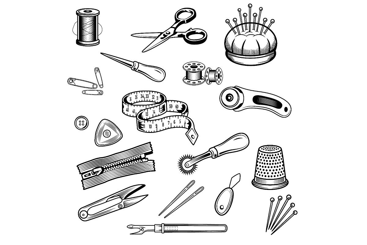Set of 18 sewing and tailoring, an Object Illustration by LogosDen (Photo 1 of 3)