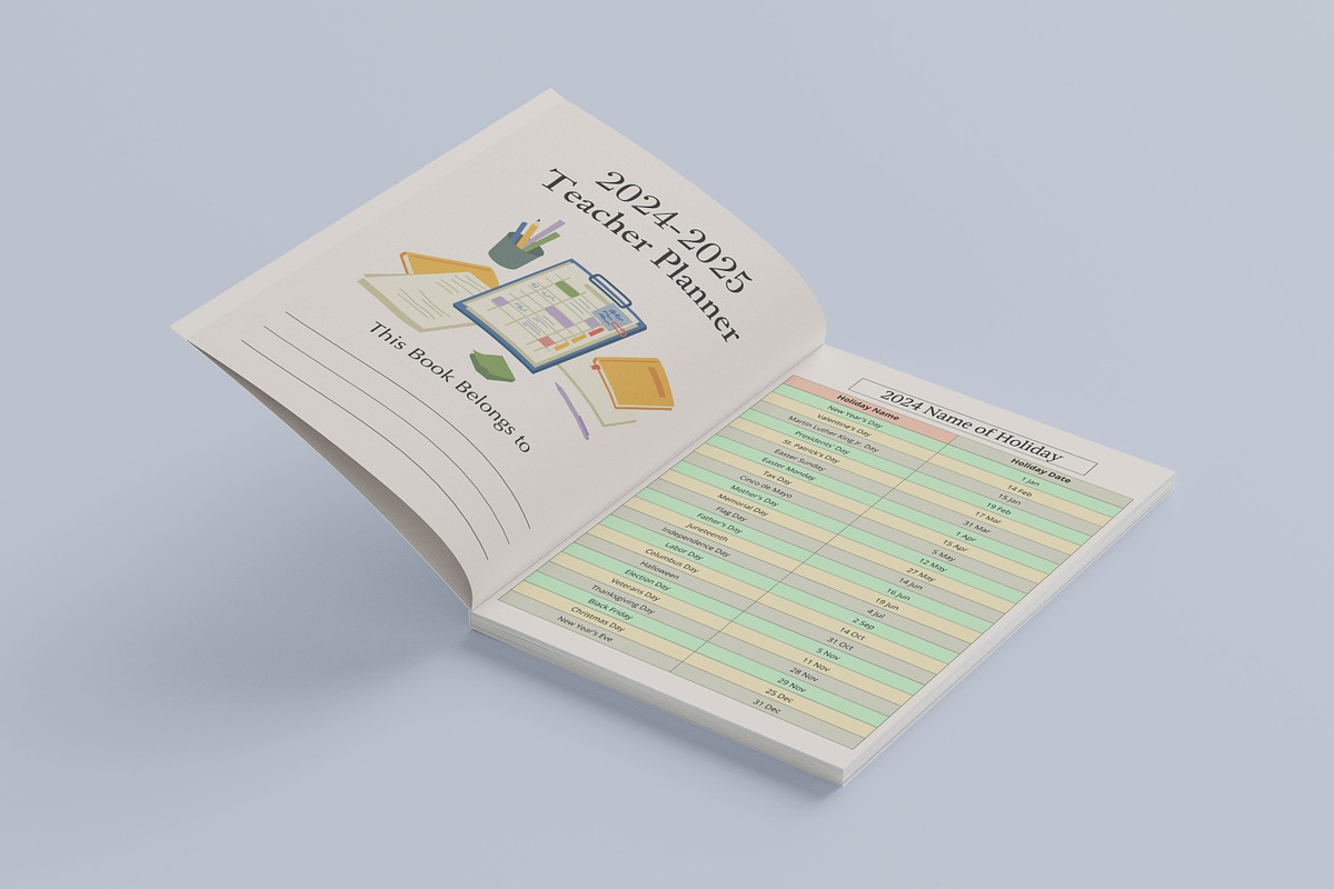 2024-2025 Teacher Planner, a Print Template by Book2bees (Photo 2 of 4)
