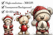 Christmas Teddy Bear Clipart, an Illustration by Libby Wishes (Thumbnail 3 of 7)
