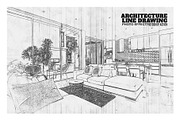 Architecture Line Drawing Photoshop, an Action Add-On by Photoshop Action (Thumbnail 1 of 13)