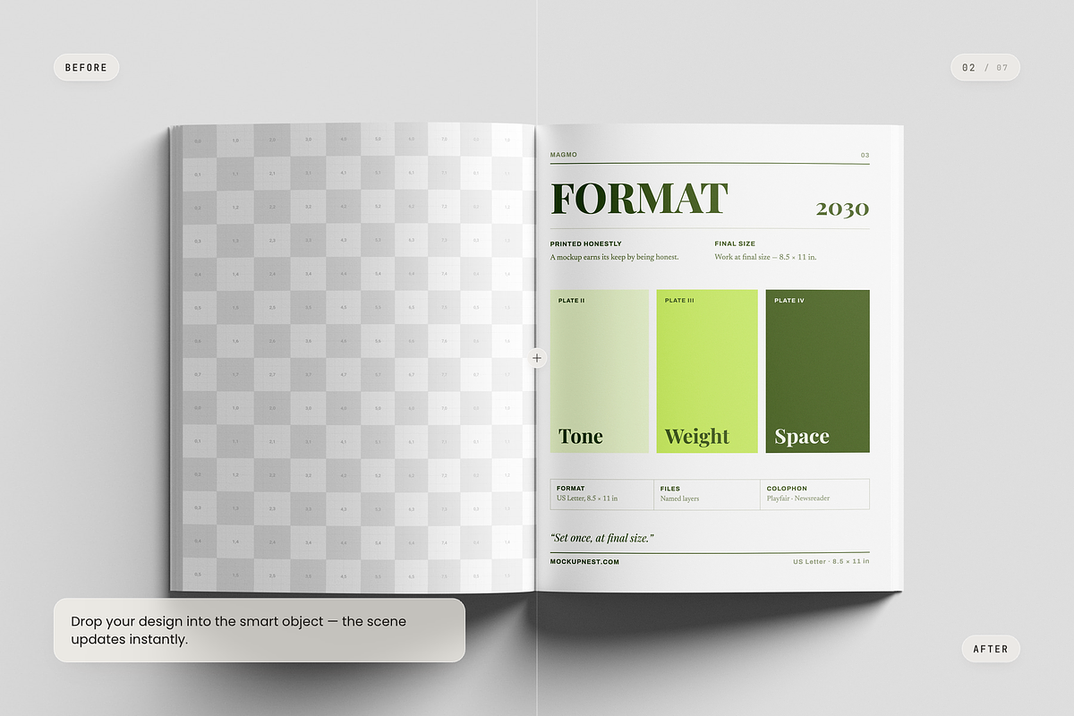 US Letter Magazine Mockup, a Books & Magazine Mockup by Toasin Studio (Photo 2 of 7)