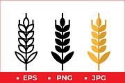 Wheat Stalk Icons, a Solid Icon by Artonix (Thumbnail 1 of 2)