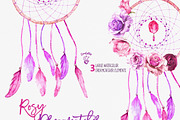 Floral Dreamcatcher Watercolor Set, an Illustration by Cacacolors Clipart (Thumbnail 2 of 3)