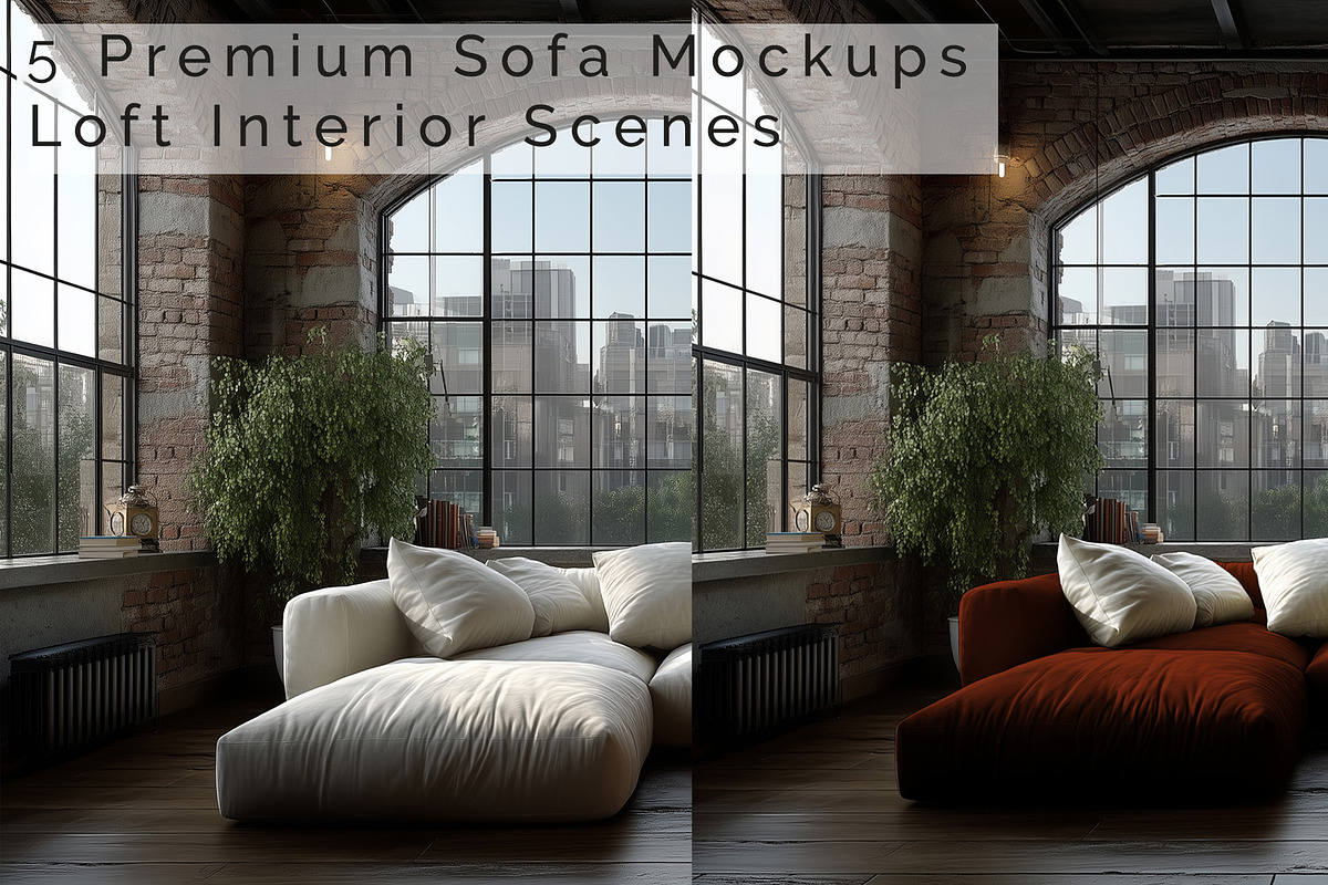 Loft Sofa Mockup Bundle, a Household Mockup by Vika_Softlife (Photo 8 of 8)