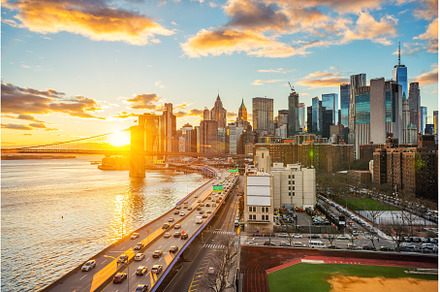 Brooklyn bridge, East river and, an Architecture Photo by sborisov