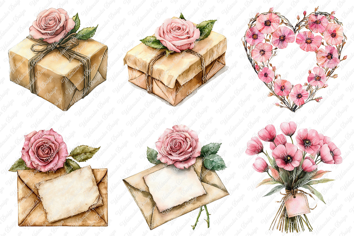 Rustic Mothers Day Clipart, an Illustration by Watercolor design (Photo 3 of 12)