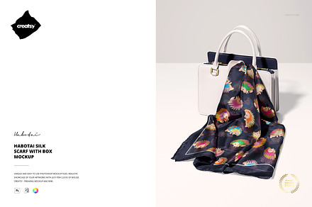 Habotai Silk Scarf Handbag Mockup, a Product Mockup by creatsy5