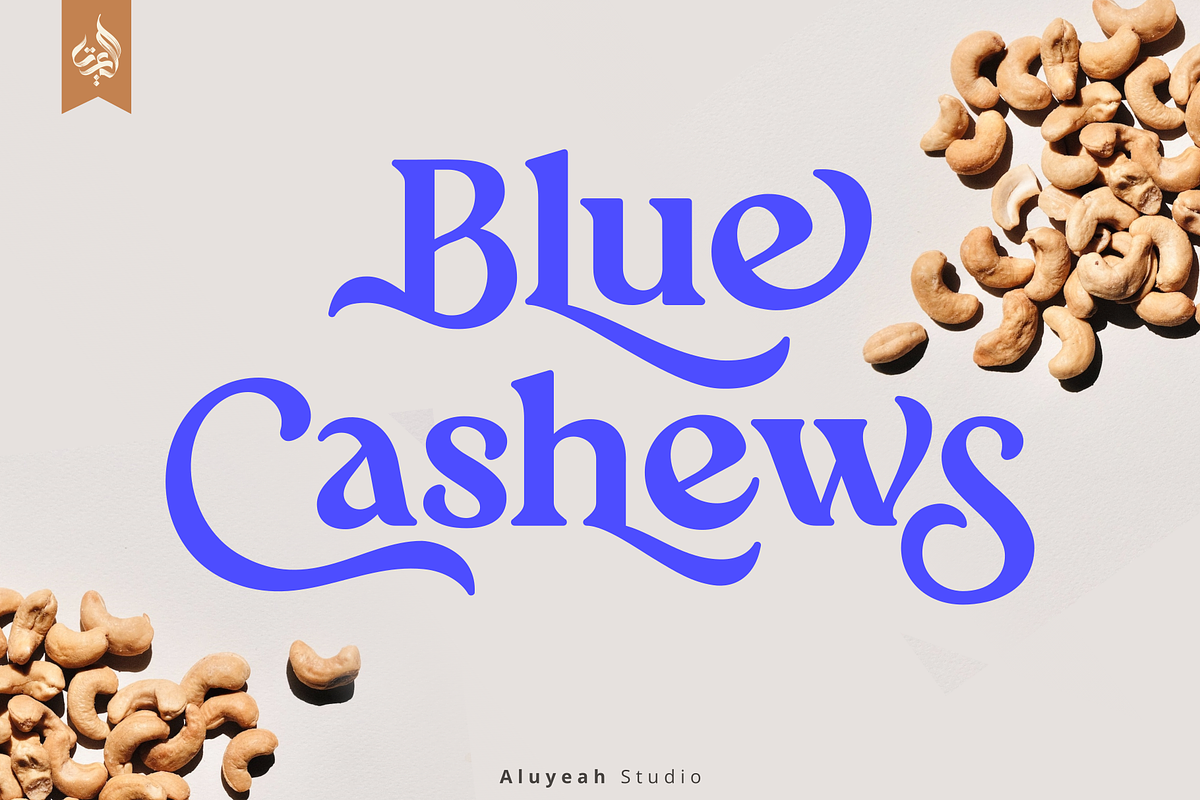 Blue Cashews, a Serif Font by Aluyeah Studio (Photo 1 of 14)