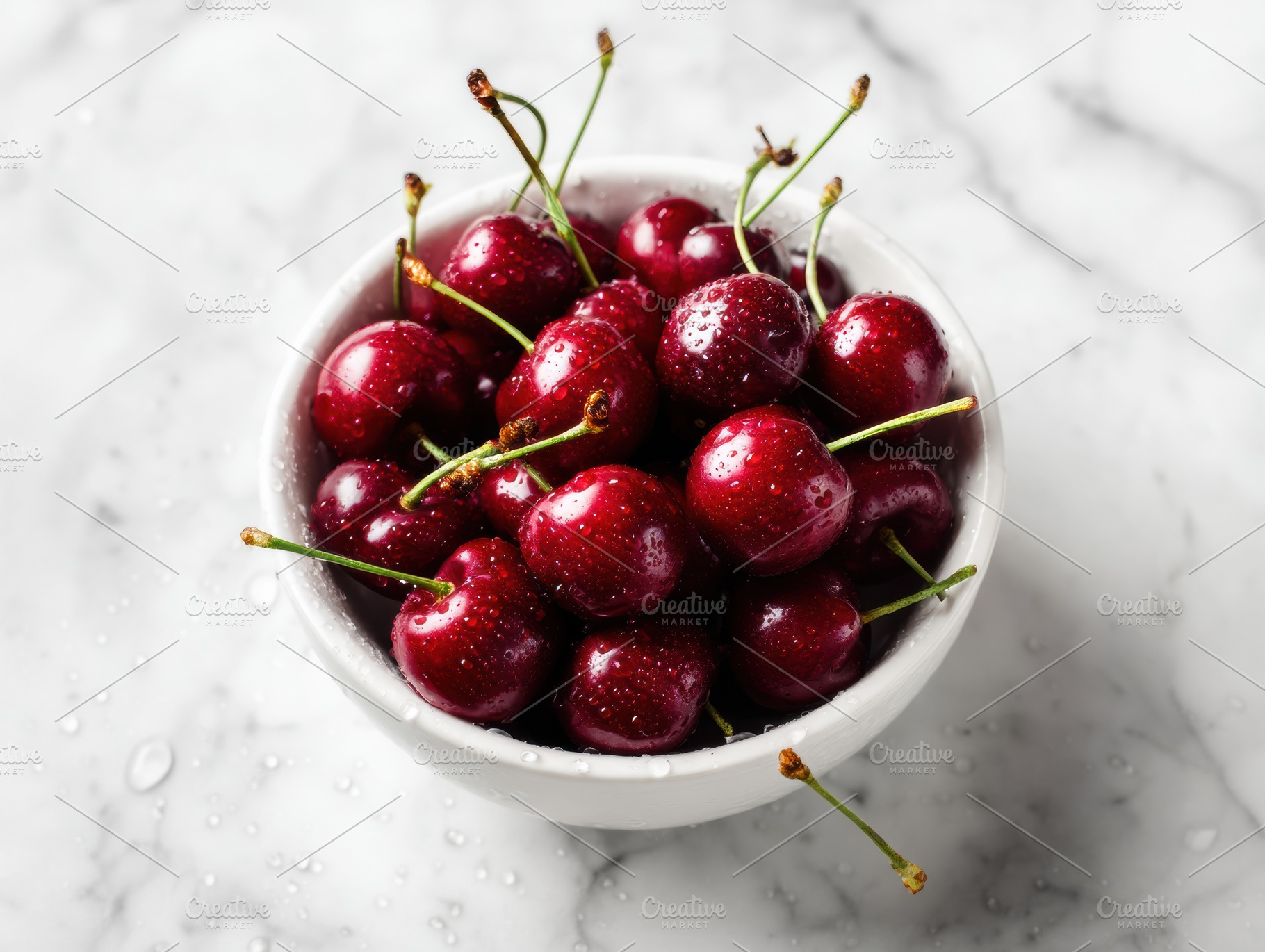 Bowl of fresh cherries, a Food & Drink Photo by Virgo Studio