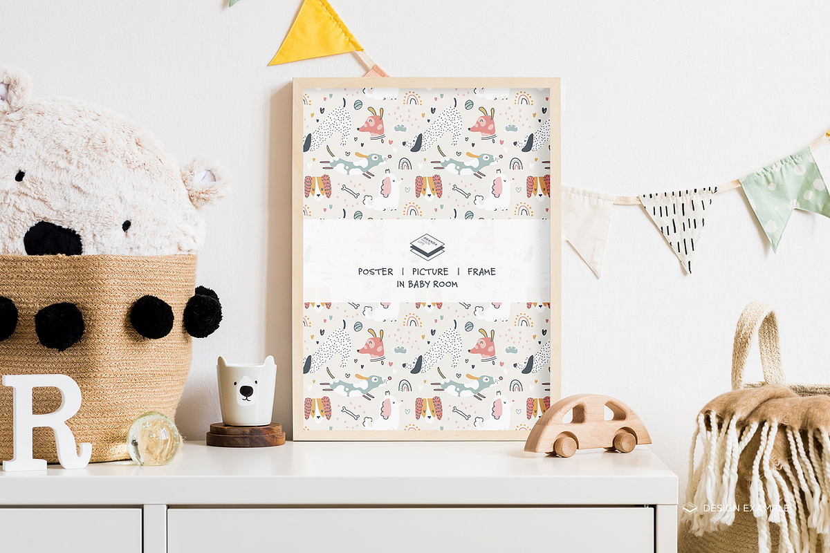 Portrait Frame in Baby Room Mock-up, a Print Template by Branda Keeps (Photo 16 of 30)