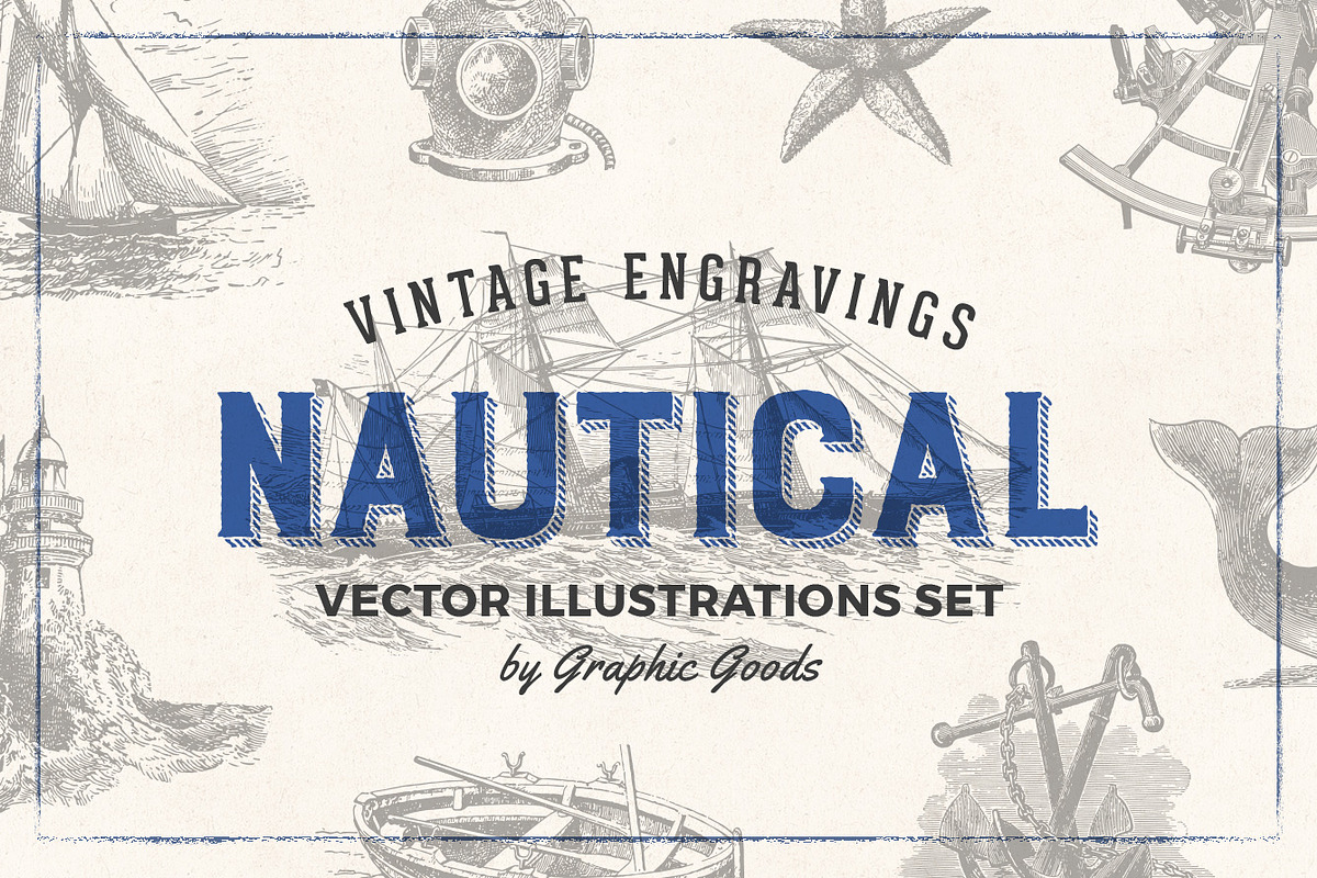 Nautical Engraving Illustrations, an Illustration by Graphic Goods (Photo 1 of 10)