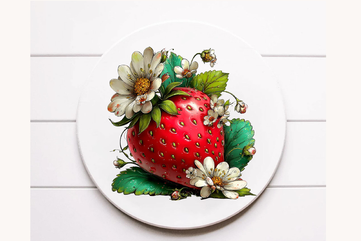 Whimsical strawberry Clipart, a Seasonal Illustration by Designworld (Photo 10 of 10)