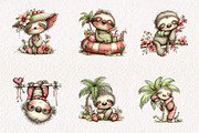 Whimsical Summer Lazy Sloth Clipart, an Illustration by CreationArt (Thumbnail 7 of 7)