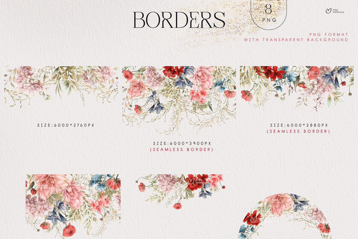 Floral Fragrance, watercolor flowers, a Texture Illustration by ollalya (Photo 7 of 15)
