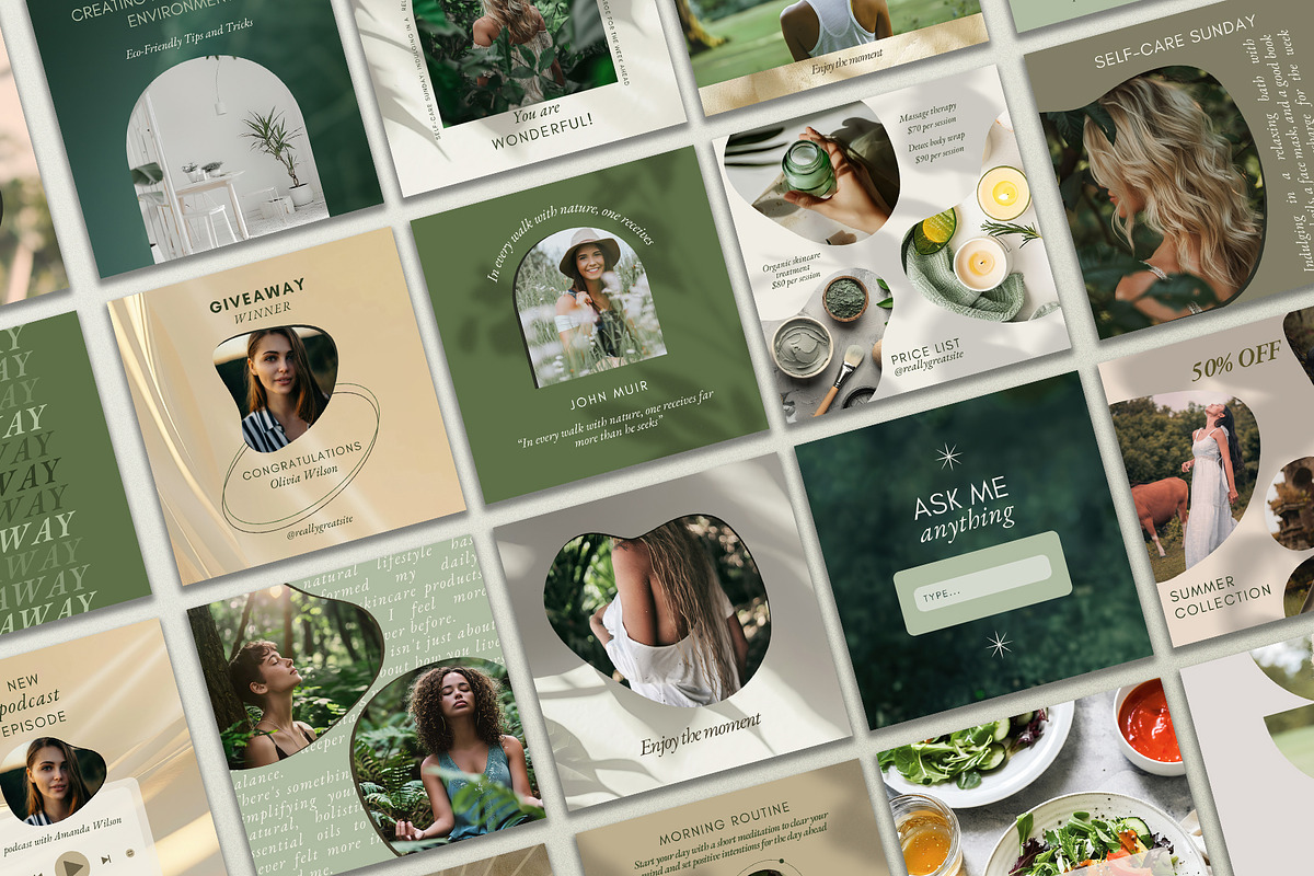 Natural Harmony Social Kit Templates, a Social Media Template by Elena Dorosh (Photo 10 of 13)