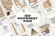 100 Pins - Neutral Aesthetic, a Social Media Template by Freedom Business Shop (Thumbnail 1 of 9)