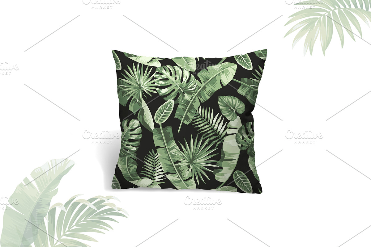 Tropical vector pattern & 12 leaves., a Pattern Graphic by Anna Smirnova (Photo 2 of 5)