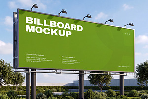 Highway Advertising Billboard Mockup