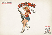 Retro Pin-Up Cowgirl Clipart Bundle, a Graphic by GlitterCraft (Thumbnail 61 of 61)