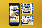 Blue School Admission Flyer Set, a Flyer Template by graphicook (Thumbnail 3 of 3)