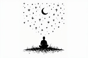 Night Sky Zen Meditation Bundle, an Illustration by hafijul (Thumbnail 4 of 9)