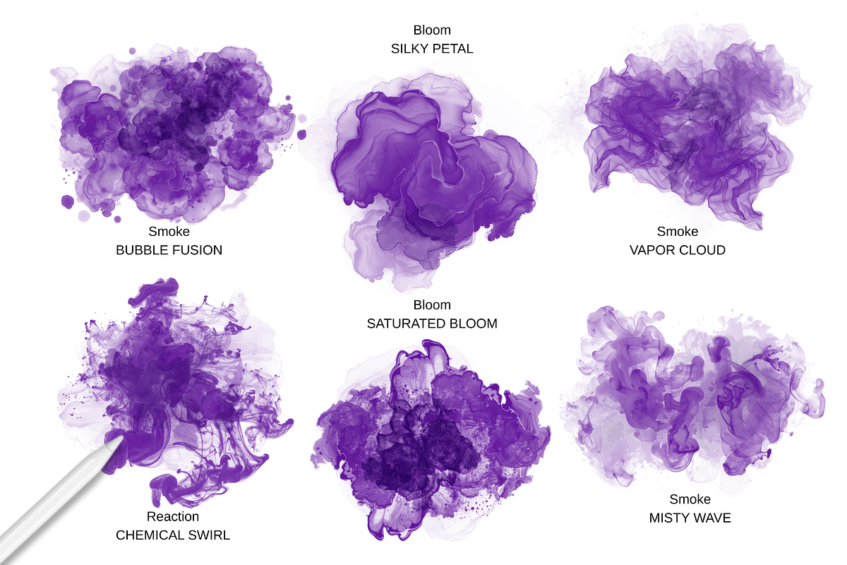 Procreate Alcohol Ink Brushes, a Brush Add-On by HopeArtIllustration (Photo 4 of 8)