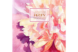 Watercolor peony background
