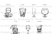 Cocktail Glass Line Art, Wine Glass, a Food Illustration by BrushstrokeArtGB (Thumbnail 5 of 9)
