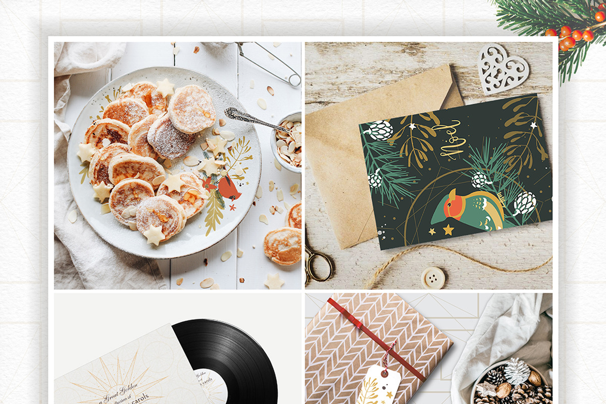 Classic Christmas. Clipart set, a Decorative Illustration by Dinkoobraz (Photo 8 of 11)