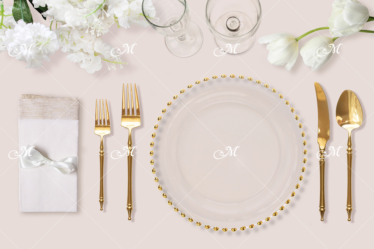 Wedding table w Charger Mockup PSD, a Product Mockup by Maddy's Art & Mockups (Photo 5 of 6)