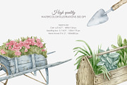 Watercolor gardening clipart, an Illustration by AquarelleSpace (Thumbnail 4 of 4)