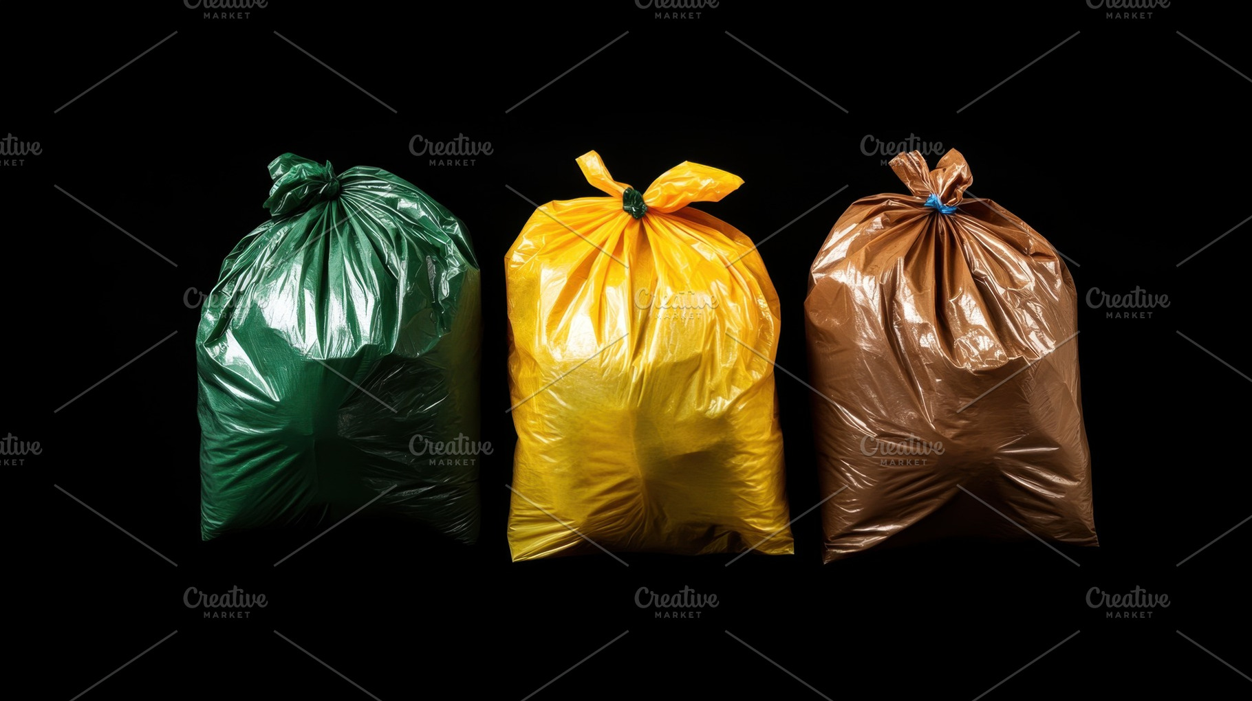 Colorful bags on black bg, a Photo by Beautiful things