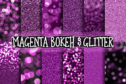 Magenta Bokeh & Glitter Backgrounds, a Texture Graphic by Paper Element (Thumbnail 1 of 3)
