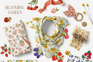 Blooming Garden Patterns & Clipart