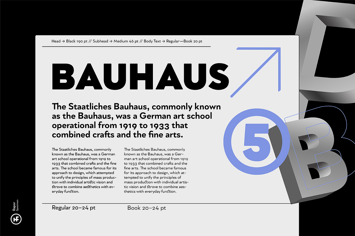 Rapor Grotesque - 20 Fonts, a Sans Serif Font by Hurufatfont (Photo 4 of 15)