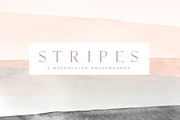 6 Watercolor Backgrounds-Stripes, a Texture Graphic by Basia Stryjecka (Thumbnail 1 of 8)