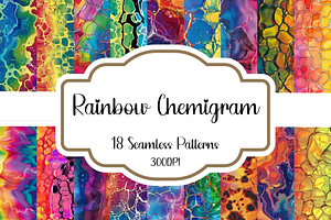 Rainbow Chemigram Seamless Patterns, a Pattern Graphic by PrintablesByFranklyn