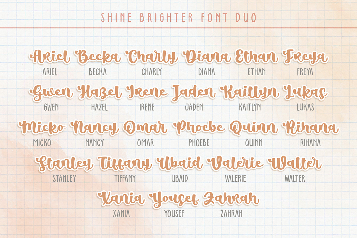 Shine Brighter Font Duo, a Script Font by Orenari (Photo 11 of 14)