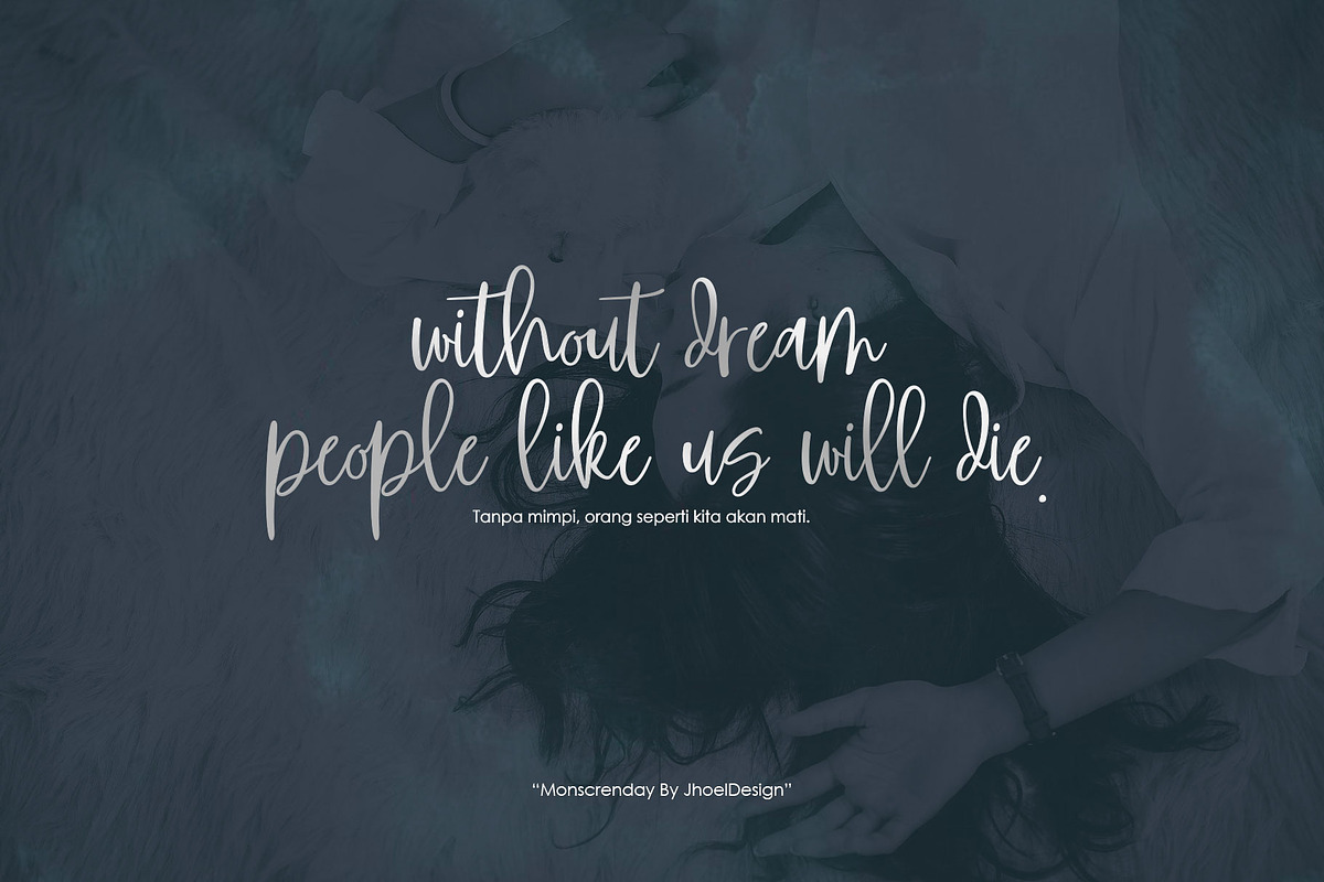 Monscrenday Script, a Script Font by Jhoel Design (Photo 2 of 6)