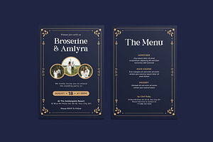 Golden Artdeco Wedding Invitation, an Invitation Template by iDoodle Studio