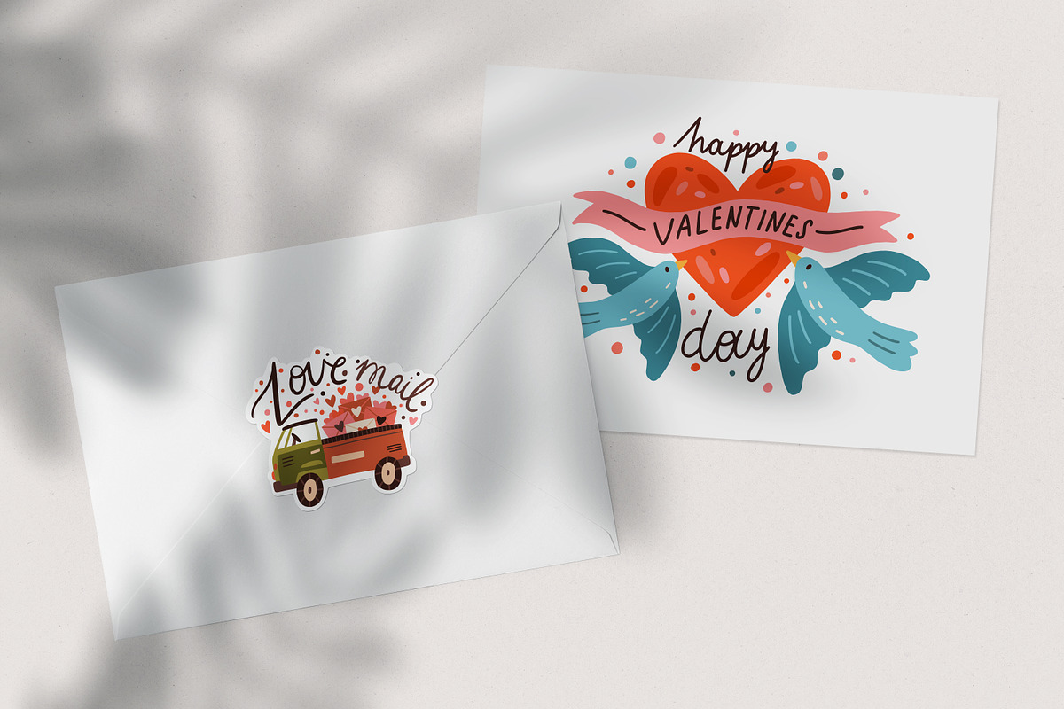 Valentine's day lettering stickers, a Decorative Illustration by Good Studio (Photo 5 of 6)