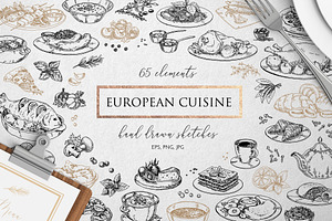 Big vector set: European cuisine