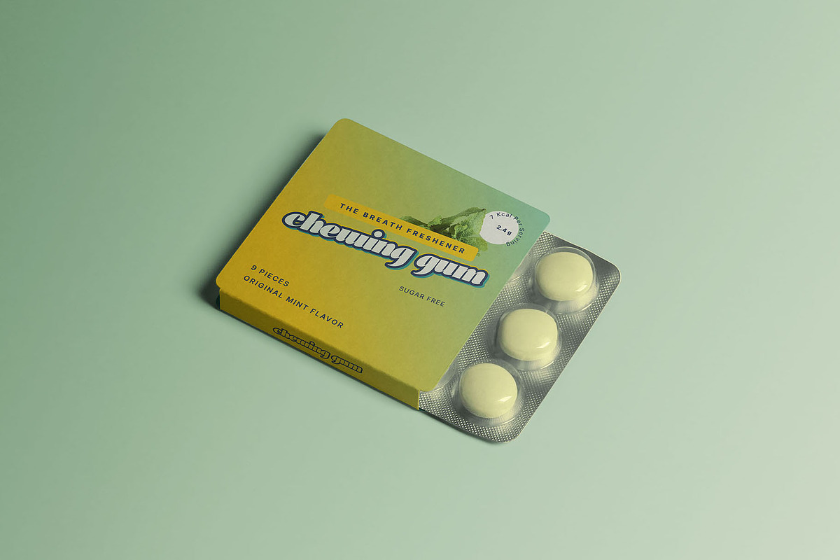 Chewing Gum Mockup, a Packaging Mockup by Graphic Pear (Photo 1 of 2)